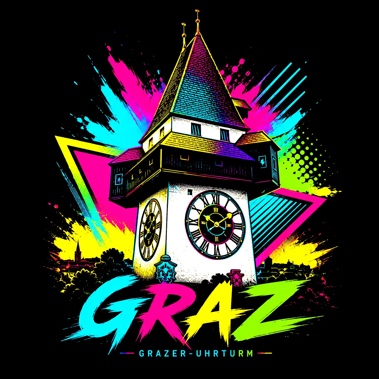Grazer Uhrturm-Motiv in RGB — wie es am Bildschirm erscheint